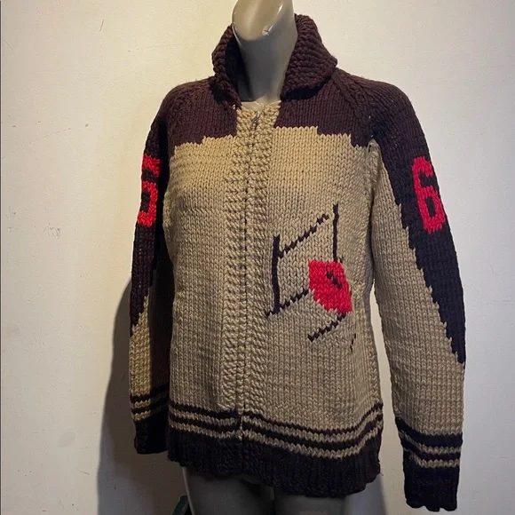 Vintage Cowichan 1950’s sweater football rugby - Picture 5 of 6